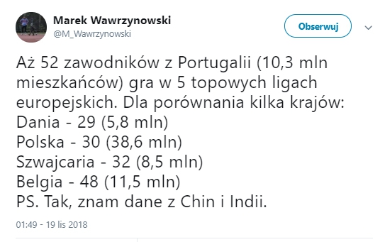 Ciekawe porównanie Portugalii do Polski :D